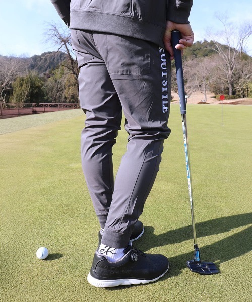 LUXE/R GOLF(ラグジュ ゴルフ)の「(RM)【LUXE/R GOLF】ナイロン ストレッチ コード刺繍 ジョガーパンツ(スウェットパンツ・メンズ・ベージュ系/ブラック・X-LARGE/LARGE)」の4枚目の写真