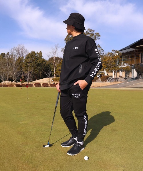 LUXE/R GOLF(ラグジュ ゴルフ)の「(RM)【LUXE/R GOLF】ナイロン ストレッチ コード刺繍 ジョガーパンツ(スウェットパンツ・メンズ・ベージュ系/ブラック・X-LARGE/LARGE)」の6枚目の写真