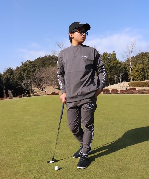 LUXE/R GOLF(ラグジュ ゴルフ)の「(RM)【LUXE/R GOLF】ナイロン ストレッチ コード刺繍 ジョガーパンツ(スウェットパンツ・メンズ・ベージュ系/ブラック・X-LARGE/LARGE)」の7枚目の写真