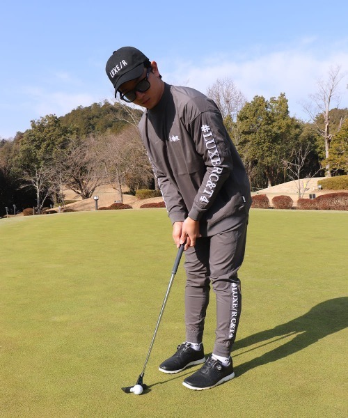 LUXE/R GOLF(ラグジュ ゴルフ)の「(RM)【LUXE/R GOLF】ナイロン ストレッチ コード刺繍 ジョガーパンツ(スウェットパンツ・メンズ・ベージュ系/ブラック・X-LARGE/LARGE)」の8枚目の写真