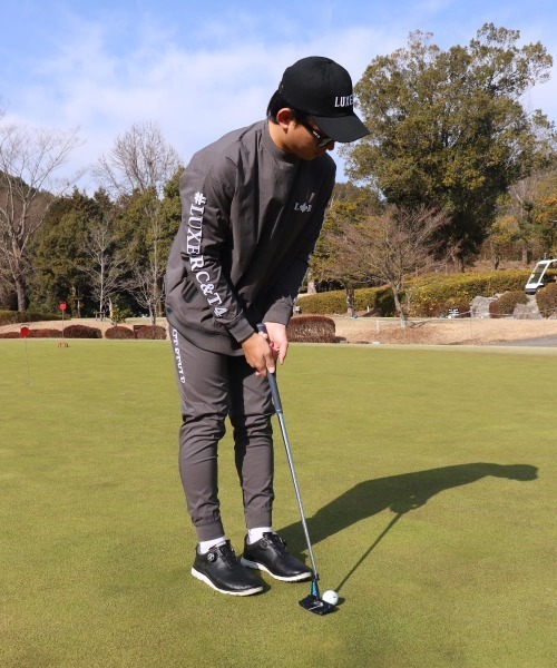 LUXE/R GOLF(ラグジュ ゴルフ)の「(RM)【LUXE/R GOLF】ナイロン ストレッチ コード刺繍 ジョガーパンツ(スウェットパンツ・メンズ・ベージュ系/ブラック・X-LARGE/LARGE)」の9枚目の写真