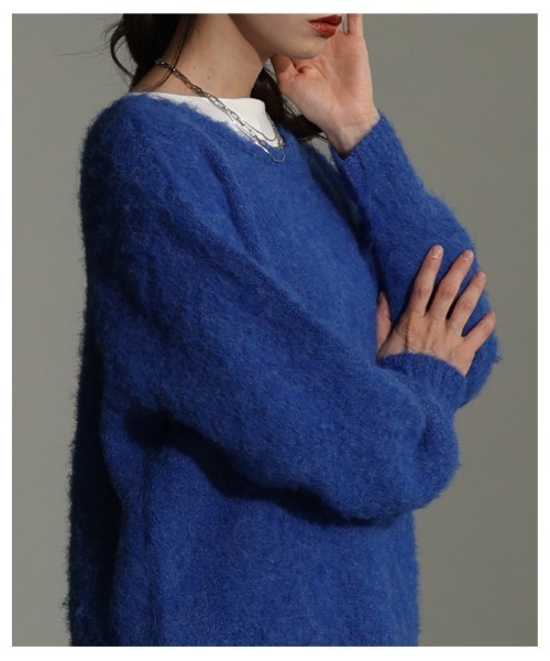 Sawa a la mode(サワアラモード)の「ソフトシャギーボートネックプルオーバー(ニット/セーター・レディース・ブラウン/オレンジ/ブルー・FREE)」の17枚目の写真