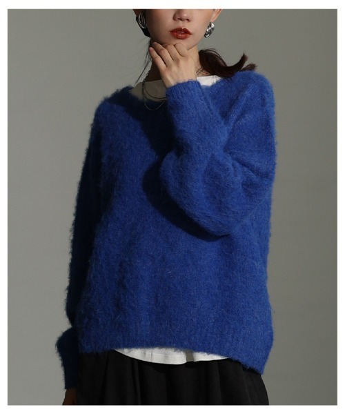 Sawa a la mode(サワアラモード)の「ソフトシャギーボートネックプルオーバー(ニット/セーター・レディース・ブラウン/オレンジ/ブルー・FREE)」の18枚目の写真