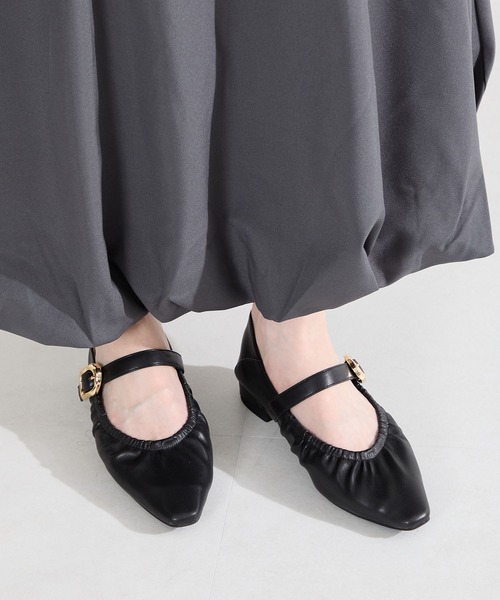 ギャザー デザイン メリージェーン パンプス /62103（パンプス）｜WA