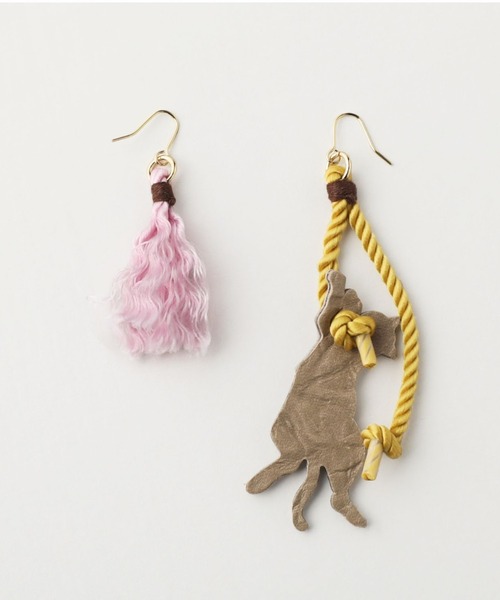 aoneco(アオネコ)の「iki × aoneco 紐ピアス(ピアス(両耳用)・レディース・ブラウン/ブルー系その他/グレー系その他・FREE)」の4枚目の写真