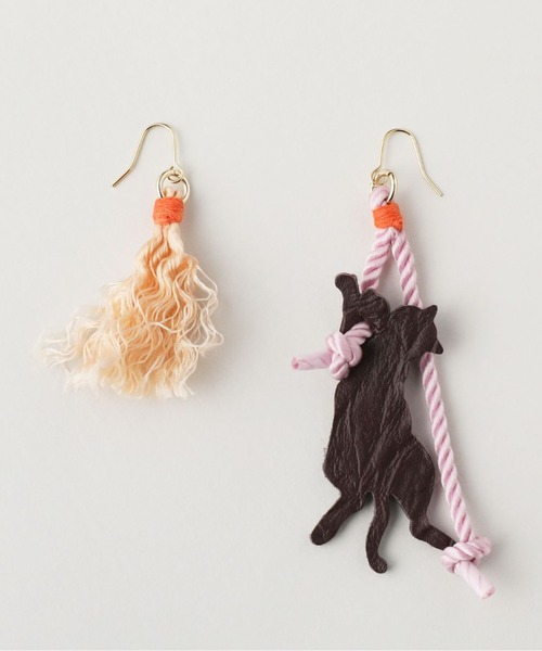 aoneco(アオネコ)の「iki × aoneco 紐ピアス(ピアス(両耳用)・レディース・ブラウン/ブルー系その他/グレー系その他・FREE)」の5枚目の写真