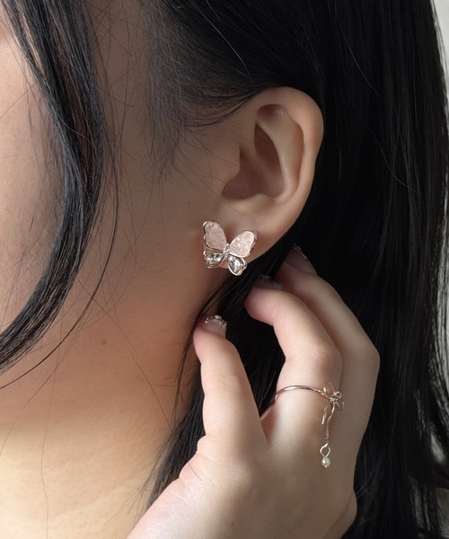 バタフライピアス セール】クリスタルバタフライピアス（ピアス（両耳用））｜Heartdance