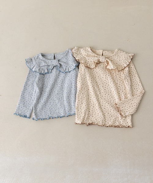 riziere(リジェール)の「花柄ポインテルリボンモチーフプルオーバー(Tシャツ/カットソー・キッズ・アイボリー/ライトグレー・150/140/130/120/110/100/90)」の18枚目の写真