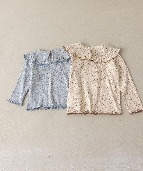 riziere(リジェール)の「花柄ポインテルリボンモチーフプルオーバー(Tシャツ/カットソー・キッズ・アイボリー/ライトグレー・150/140/130/120/110/100/90)」の19枚目の写真
