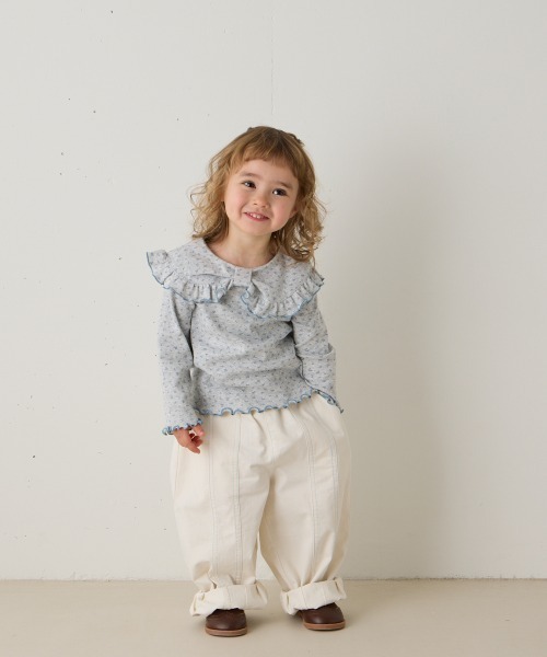 riziere(リジェール)の「花柄ポインテルリボンモチーフプルオーバー(Tシャツ/カットソー・キッズ・アイボリー/ライトグレー・150/140/130/120/110/100/90)」の15枚目の写真