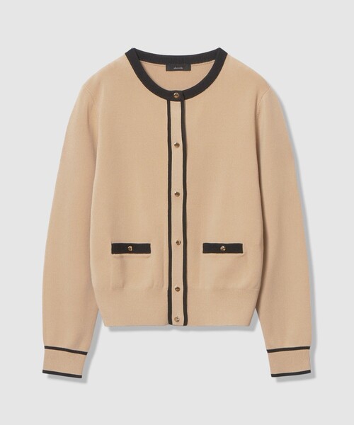 allureville（アルアバイル）の「ハイショクポケットクルーカーディガン（カーディガン/ボレロ・レディース・グリーン/ベージュ系その他・2）」の2枚目の写真