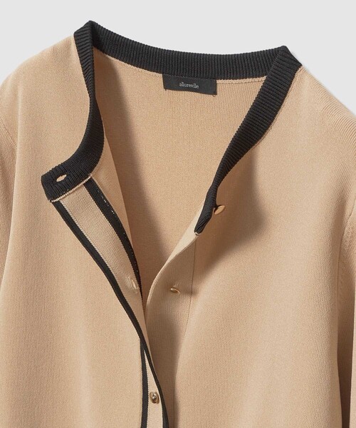 allureville（アルアバイル）の「ハイショクポケットクルーカーディガン（カーディガン/ボレロ・レディース・グリーン/ベージュ系その他・2）」の4枚目の写真