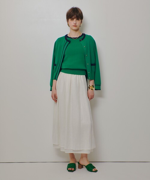 allureville（アルアバイル）の「ハイショクポケットクルーカーディガン（カーディガン/ボレロ・レディース・グリーン/ベージュ系その他・2）」の12枚目の写真