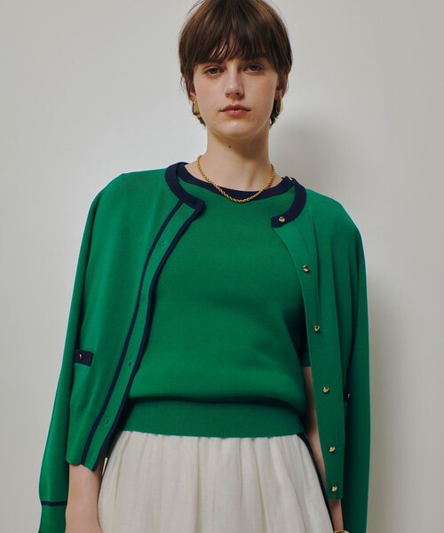 allureville（アルアバイル）の「ハイショクポケットクルーカーディガン（カーディガン/ボレロ・レディース・グリーン/ベージュ系その他・2）」の18枚目の写真