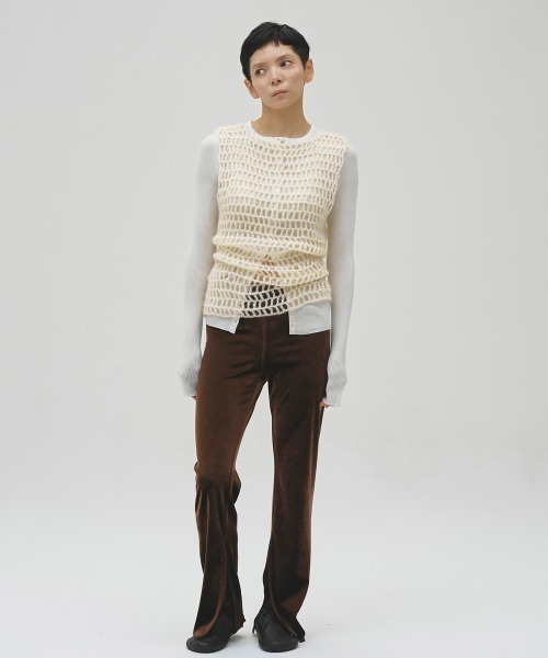 TODAYFUL（トゥデイフル）の「Mohair Mesh Vest（ベスト・レディース・アイボリー/ミント/チャコールグレー/ベビーピンク・FREE）」の5枚目の写真