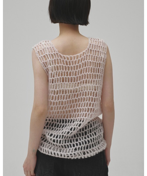 TODAYFUL（トゥデイフル）の「Mohair Mesh Vest（ベスト・レディース・アイボリー/ミント/チャコールグレー/ベビーピンク・FREE）」の9枚目の写真