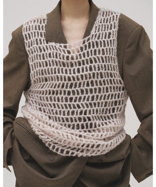 TODAYFUL（トゥデイフル）の「Mohair Mesh Vest（ベスト・レディース・アイボリー/ミント/チャコールグレー/ベビーピンク・FREE）」の15枚目の写真