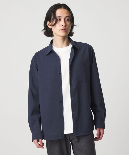 A DAY IN THE LIFE UNITED ARROWS(アデイインザライフユナイテッドアローズ)の「ハイツイスト リラックス レギュラーシャツ-吸水速乾-<A DAY IN THE LIFE>(シャツ/ブラウス・メンズ・ネイビー/ライトグレー/ターコイズブルー系/ライトピンク・S/M/L)」の1枚目の写真