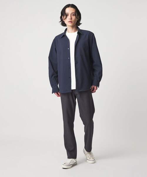 A DAY IN THE LIFE UNITED ARROWS(アデイインザライフユナイテッドアローズ)の「ハイツイスト リラックス レギュラーシャツ-吸水速乾-<A DAY IN THE LIFE>(シャツ/ブラウス・メンズ・ネイビー/ライトグレー/ターコイズブルー系/ライトピンク・S/M/L)」の22枚目の写真