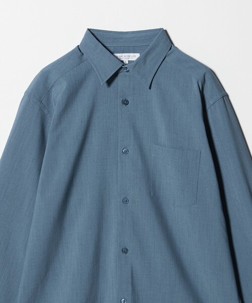 A DAY IN THE LIFE UNITED ARROWS(アデイインザライフユナイテッドアローズ)の「ハイツイスト リラックス レギュラーシャツ-吸水速乾-<A DAY IN THE LIFE>(シャツ/ブラウス・メンズ・ネイビー/ライトグレー/ターコイズブルー系/ライトピンク・S/M/L)」の5枚目の写真