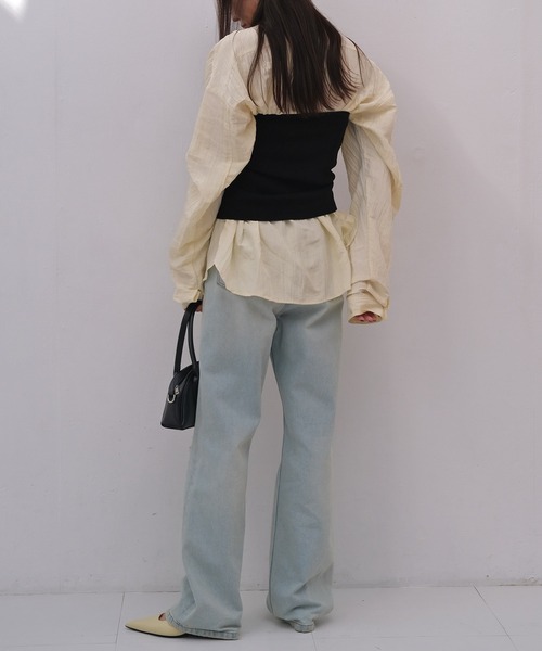 AKTE（アクテ）の「ニットビスチェ（ニット/セーター・レディース・ライトベージュ/ブラック・FREE）」の9枚目の写真