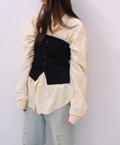 AKTE（アクテ）の「ニットビスチェ（ニット/セーター・レディース・ライトベージュ/ブラック・FREE）」の10枚目の写真