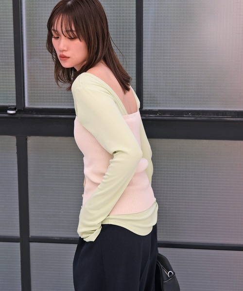 AKTE（アクテ）の「ニットビスチェ（ニット/セーター・レディース・ライトベージュ/ブラック・FREE）」の12枚目の写真