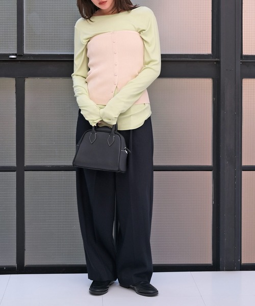 AKTE（アクテ）の「ニットビスチェ（ニット/セーター・レディース・ライトベージュ/ブラック・FREE）」の16枚目の写真