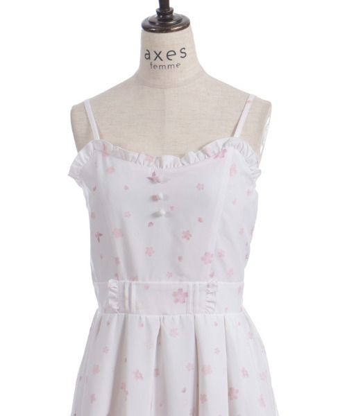 axes femme（アクシーズファム）の「桜レース×桜柄キャミワンピース