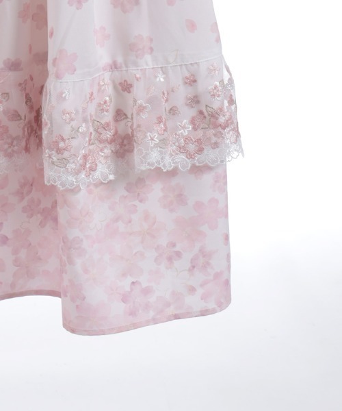 axes femme（アクシーズファム）の「桜レース×桜柄キャミワンピース（ワンピース・レディース・ピンク/キナリ・FREE）」の4枚目の写真