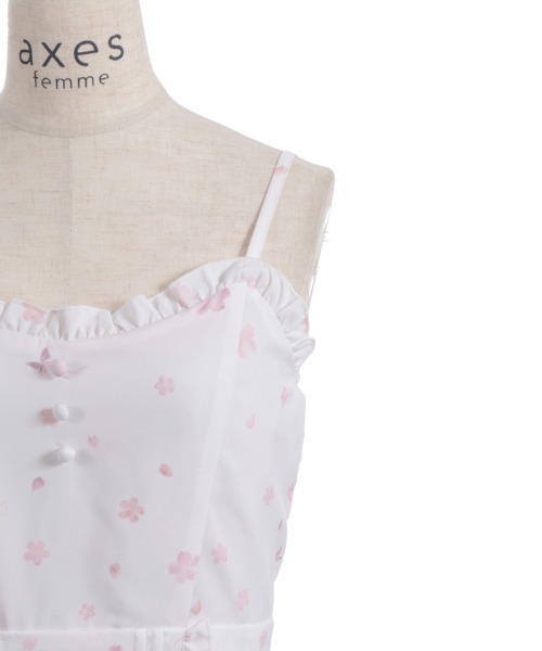 axes femme（アクシーズファム）の「桜レース×桜柄キャミワンピース（ワンピース・レディース・ピンク/キナリ・FREE）」の6枚目の写真