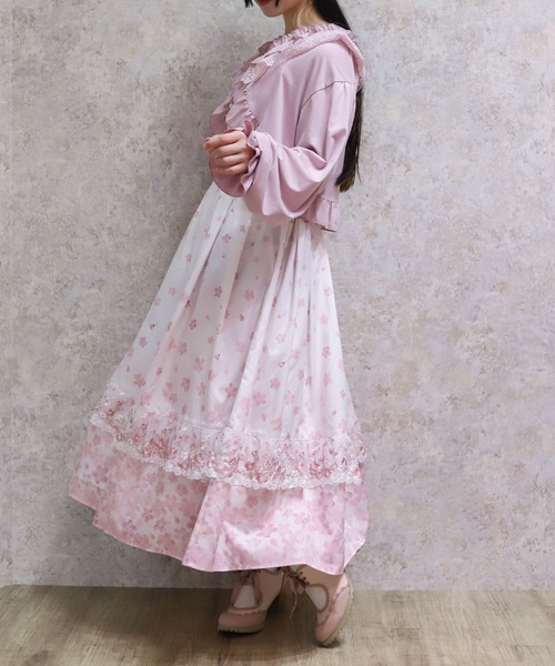 axes femme（アクシーズファム）の「桜レース×桜柄キャミワンピース