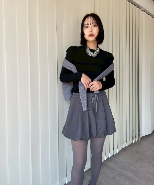 AMAIL（アマイル）の「Puff Sleeve Top（Tシャツ/カットソー・レディース・グレー/ブラック・FREE）」の8枚目の写真