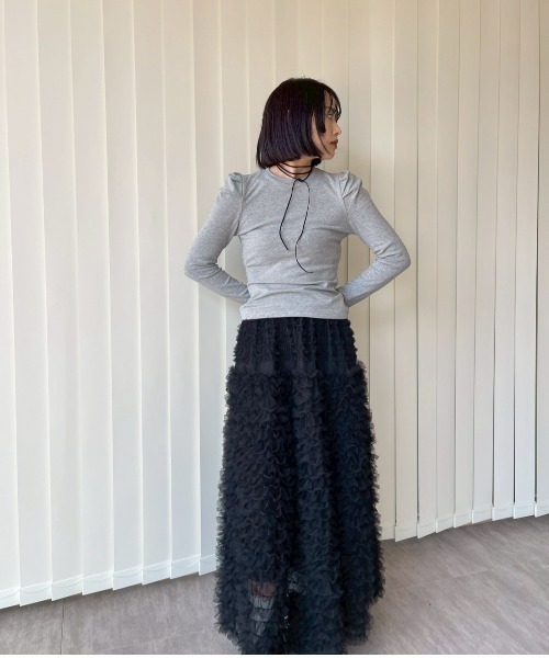 AMAIL（アマイル）の「Puff Sleeve Top（Tシャツ/カットソー・レディース・グレー/ブラック・FREE）」の14枚目の写真