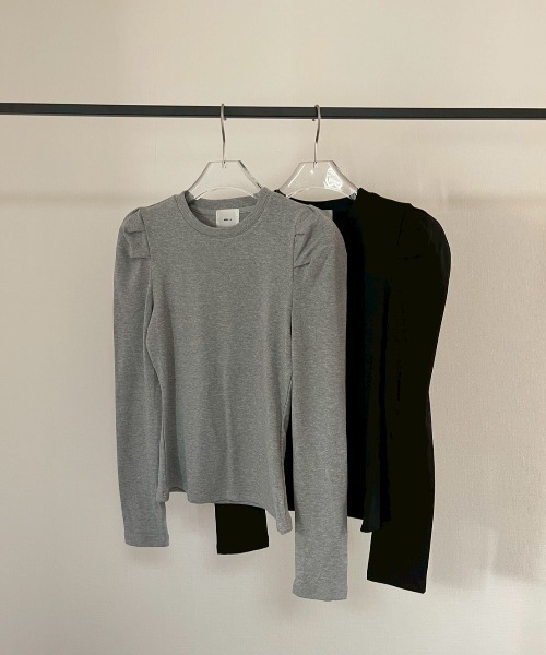 AMAIL(アマイル)の「Puff Sleeve Top(Tシャツ/カットソー・レディース・グレー/ブラック・FREE)」の16枚目の写真