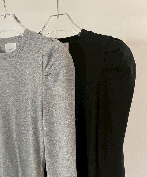 AMAIL(アマイル)の「Puff Sleeve Top(Tシャツ/カットソー・レディース・グレー/ブラック・FREE)」の17枚目の写真