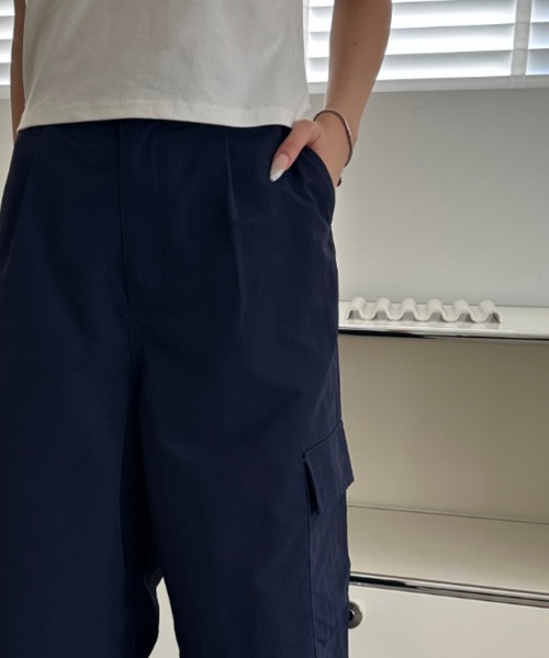 umune(ウムネ)の「カーゴパンツ パラシュートパンツ ナイロン イージーパンツ ワークパンツ ボトムス ストリート スポーティー カジュアル 秋 冬(カーゴパンツ・レディース・ベージュ/ネイビー/ブラウン・FREE)」の17枚目の写真