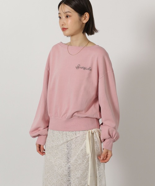 LAKOLE（ラコレ）の「ワンショル刺繍ロゴスウェット / 658035（スウェット・レディース・アイボリー/ピンク/チャコール・FREE）」の18枚目の写真