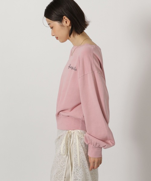 LAKOLE（ラコレ）の「ワンショル刺繍ロゴスウェット / 658035（スウェット・レディース・アイボリー/ピンク/チャコール・FREE）」の19枚目の写真