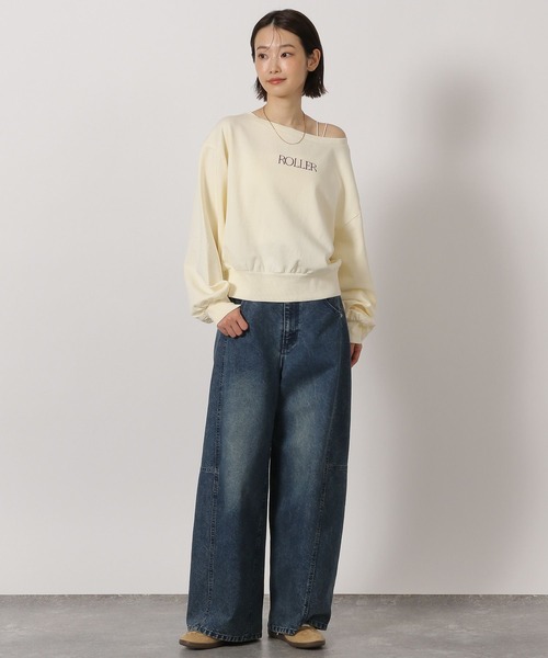 LAKOLE（ラコレ）の「ワンショル刺繍ロゴスウェット / 658035（スウェット・レディース・アイボリー/ピンク/チャコール・FREE）」の10枚目の写真