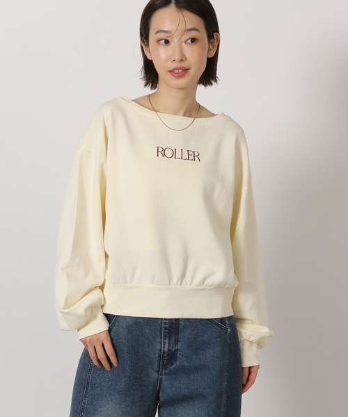 LAKOLE（ラコレ）の「ワンショル刺繍ロゴスウェット / 658035（スウェット・レディース・アイボリー/ピンク/チャコール・FREE）」の12枚目の写真