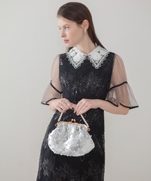 leja⭐︎バッグ 予約販売】2WAYプリーツビジューゴールドチェーンバッグ
