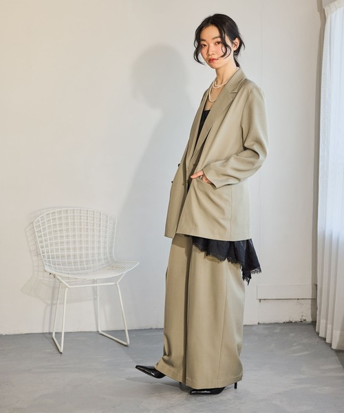 mysty woman（ミスティウーマン）の「ダブルブレストテーラージャケット 660055（テーラードジャケット・レディース・グリーン系その他/ベージュ/ダークネイビー・FREE）」の10枚目の写真