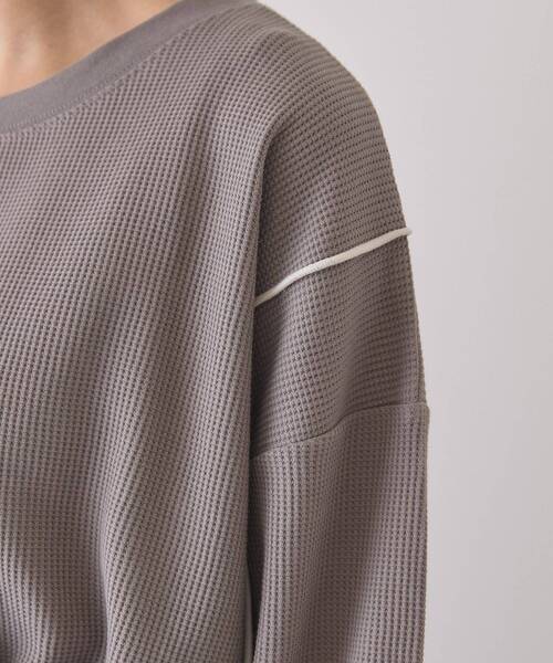 AMERICAN HOLIC（アメリカンホリック）の「【WEB限定】ワッフル配色メロープルオーバー（Tシャツ/カットソー・レディース・チャコールグレー/カーキ/ブラック/ホワイト系その他・M/L）」の9枚目の写真