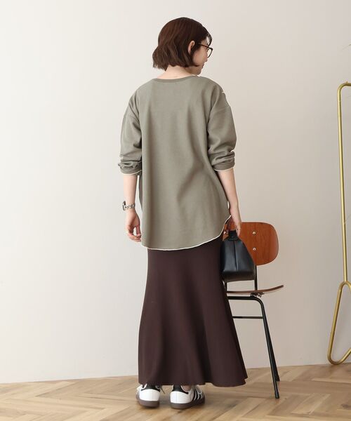 AMERICAN HOLIC（アメリカンホリック）の「【WEB限定】ワッフル配色メロープルオーバー（Tシャツ/カットソー・レディース・チャコールグレー/カーキ/ブラック/ホワイト系その他・M/L）」の19枚目の写真