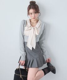 MAJESTIC LEGON | シャツレイヤードライクボウタイニット(ニット/セーター)