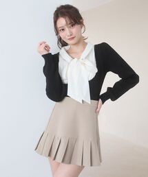 MAJESTIC LEGON | シャツレイヤードライクボウタイニット(ニット/セーター)