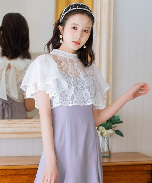 ミ*可様 ほぼ未使用　Apolina Additions ワンピース　ドレス　5 バックリボンシフォンレースブラウス×フレアロングキャミワンピース