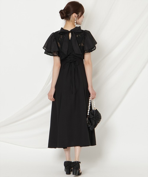 WILLSELECTION(ウィルセレクション)の「バックリボンシフォンレースブラウス×フレアロングキャミワンピース(ドレス・レディース・ブラック/サックスブルー/ミント・FREE)」の10枚目の写真