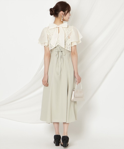 WILLSELECTION(ウィルセレクション)の「バックリボンシフォンレースブラウス×フレアロングキャミワンピース(ドレス・レディース・ブラック/サックスブルー/ミント・FREE)」の17枚目の写真